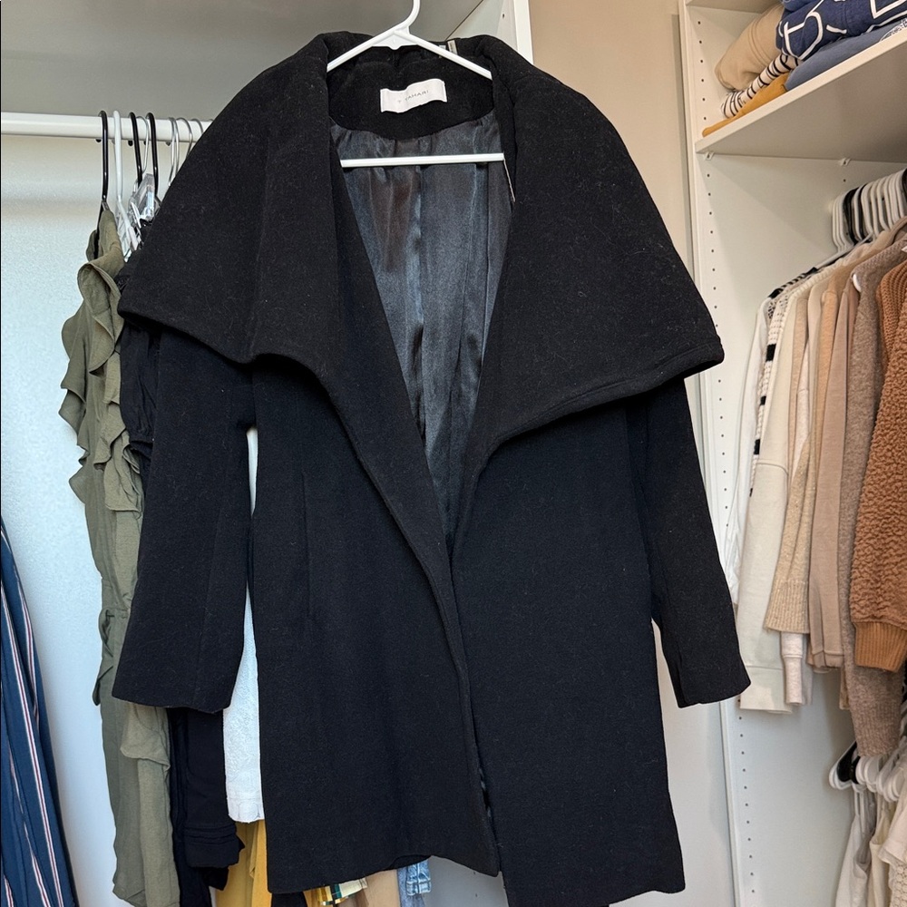 T Tahari Charcoal Open Front Jacket